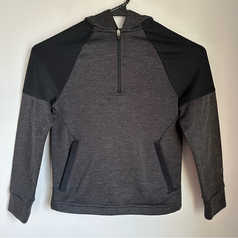 Champion Boys Quarter Zip Pullover Hoodie Gray and Black Size Small 6 / 7